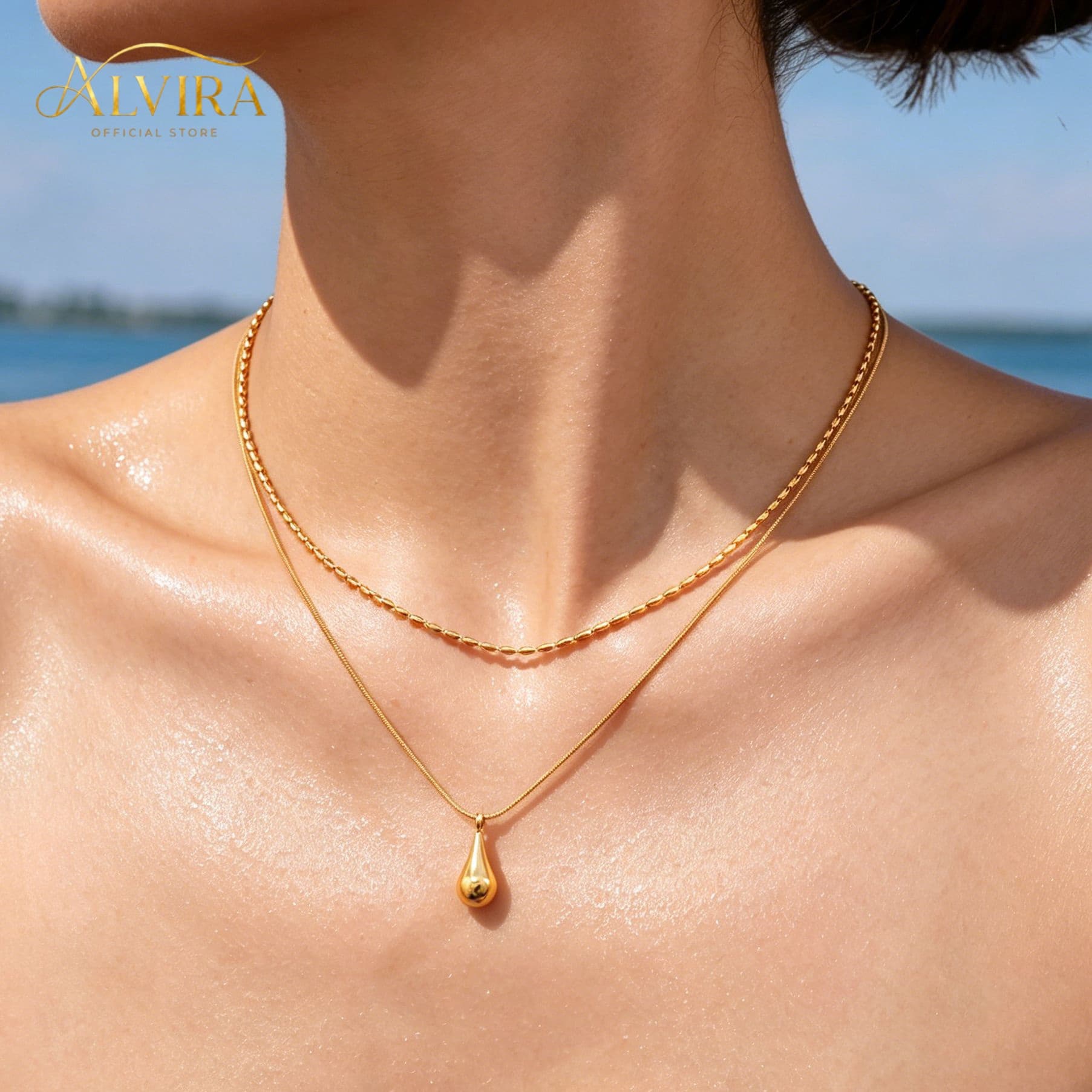N1 Teardrop Pendant Necklace view 2